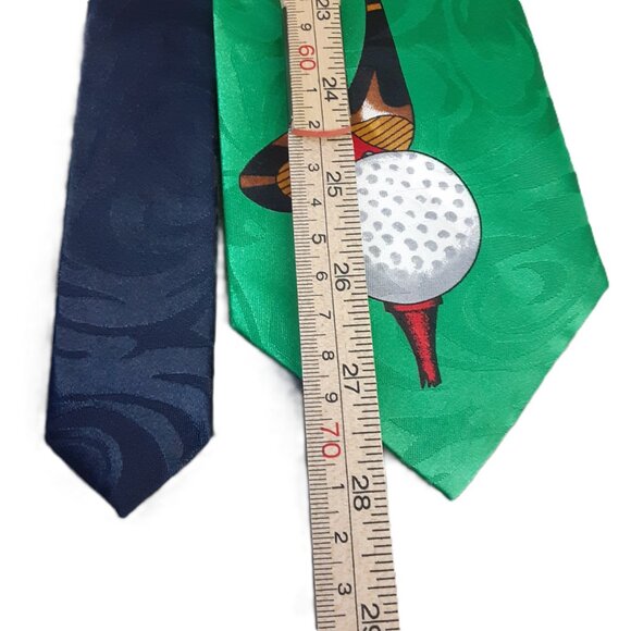 Vintage Golf Tie Steven Harris Handmade in Korea 56 in Long Dad Gift Funny Tie - Picture 2 of 9